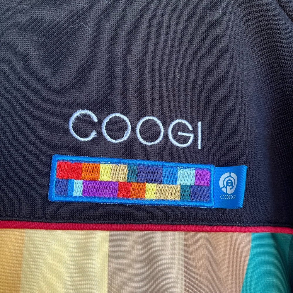 COOGI Black Zip Up Hoodie with Multicolor Patch - Picture 3 of 9